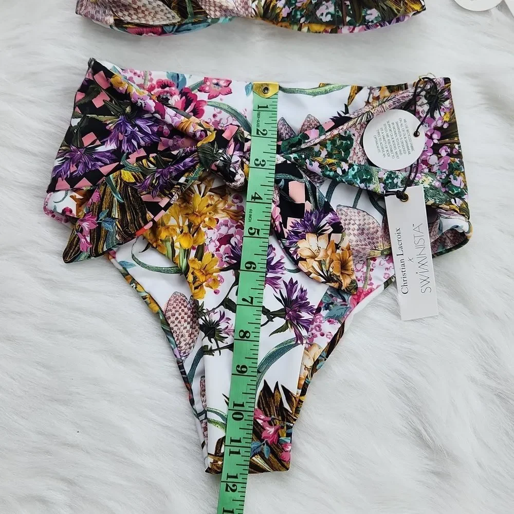 Swiminista $210 Christian Lacroix Joy Bikini Top & Classy Bottom Swimsuit SET XS